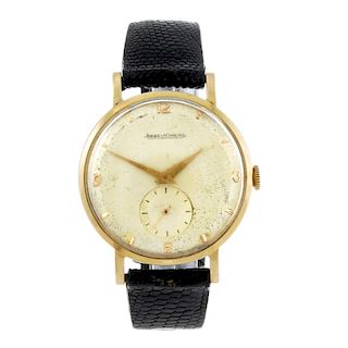 JAEGER-LECOULTRE - a gentleman's wrist watch. Yellow metal case, stamped 18k 0.750 with poincon. Num