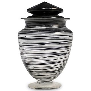 Steuben Glass Jar with Reeding