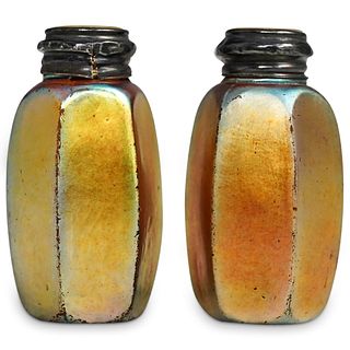 Steuben Gold Aurene Salt and  Pepper Shakers