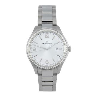 MAURICE LACROIX - a lady's Miros bracelet watch. Stainless steel case with factory diamond set bezel
