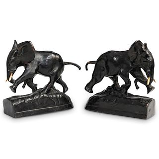 Pair of Small Elephant Bookends