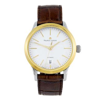 MAURICE LACROIX - a gentleman's Les Classiques wrist watch. Stainless steel case with yellow metal b