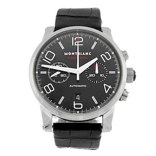 MONTBLANC - a gentleman's Meisterstuck Timewalker chronograph wrist watch. Stainless steel case with