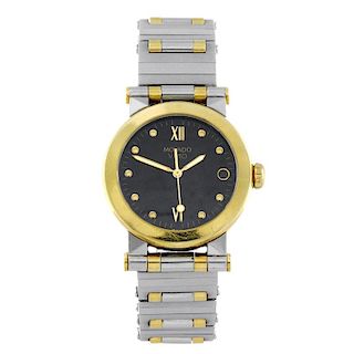 MOVADO - a mid-size Vizio bracelet watch. Stainless steel case with gold plated bezel. Reference 85.