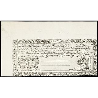 Colonial Currency, NH. April 3, 1755 Cohen Reprint off the Original Copper-Plate
