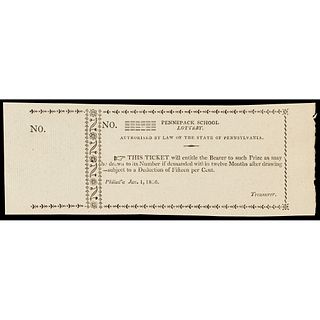 GEM 1806 Pennepack School Lottery Ticket Philadelphia, State of Pennsylvania