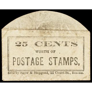 U.S. Postage Stamp Envelope Friedberg Plated Illustration Snow + Hagood, Boston