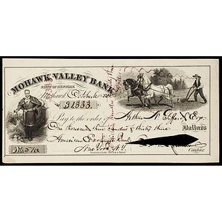 TWO Francis E. Spinner Signed Mohawk Valley Bank Drafts. Oct. 5th & 6th, 1852