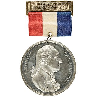1889 George Washington Centennial Inauguration Equestrian Medal w/Ribbon Pinback