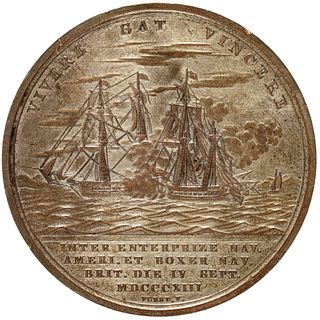 Rare Original Lieutenant William Burrows Medal with Retained Original Silvering