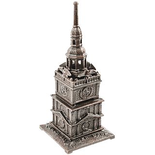 c. 1873 Philadelphia Independence Hall Cast Iron TOWER BANK w/Jappaned Surfaces