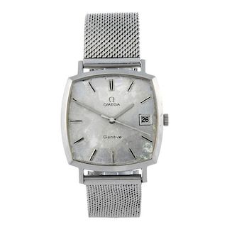 OMEGA - a gentleman's Gen_ve bracelet watch. Stainless steel case. Numbered 132.0052. Signed manual