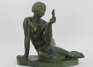 Elbert Patrissi? Signed Patinated Bronze Of a Nude