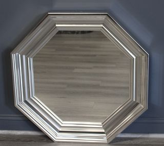 A Vintage Polished Steel Or Tin Mirror