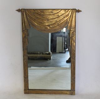 Vintage Paint & Gilt Decorated Mirror With Star