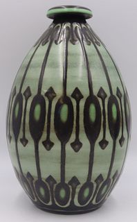 Charles Catteau Keramis Glaze Geometric Vase.