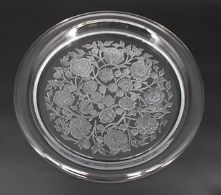 Lalique France Etched Glass Charger