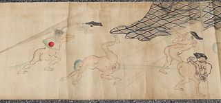 40'+ Japanese He-Gassen Makimono Scroll.