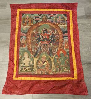 Tibetan Thangka of 12-Armed Chakrasamvara.