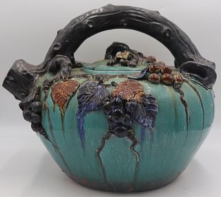 Monumental Asian Gourd Form Teapot.