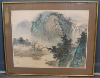 (2) Signed Asian Watercolors of Landscapes.