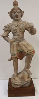 Chinese Painted Pottery Tomb Figure of Lokapala.
