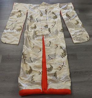 Vintage Embroidered Silk Kimono.