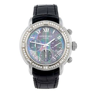 RAYMOND WEIL - a gentleman's Parsifal chronograph wrist watch. Stainless steel case with factory dia