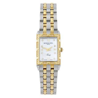 RAYMOND WEIL - a lady's Tango bracelet watch. Stainless steel case with factory diamond set gold pla