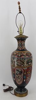 Large Cloisonne Vase Mounted as a Lamp.