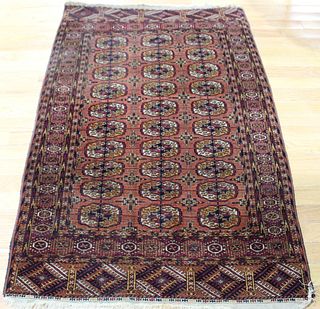 Antique And Finely Hand Woven Bokhara Carpet.