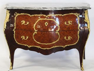 A Vintage Louis XV Style Parquetry Inlaid Bronze