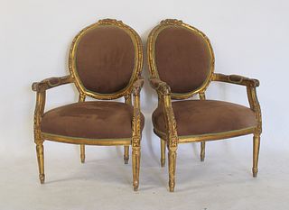 A Vintage Pair Of Gilt Decorated Louis XV1