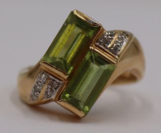 JEWELRY. 14kt Gold, Colored Gem and Diamond Ring.