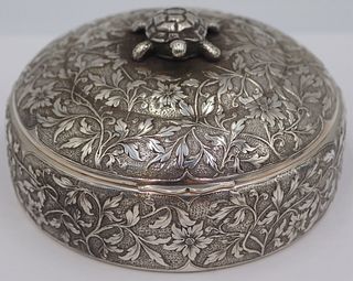 SILVER. Continental .900 Silver Box with Turtle.