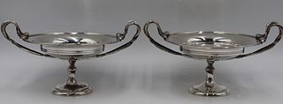 SILVER. Pair of English Silver Compotes with Snake