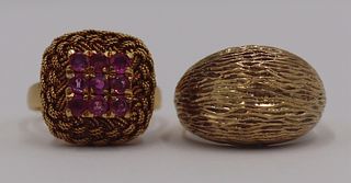 JEWELRY. (2) Vintage Italian Gold Rings.