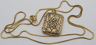 JEWELRY. 14kt Gold Taille d'epargne Locket and