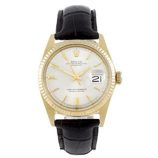 ROLEX - a gentleman's Oyster Perpetual Datejust wrist watch. Circa 1969. 18ct yellow gold case with