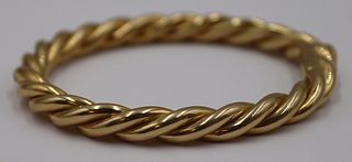 JEWELRY. Italian 18kt Gold Hinged Bracelet.