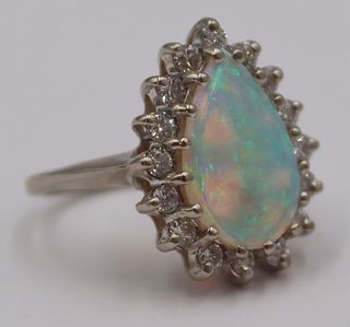 JEWELRY. Jaylen 14kt Gold, Opal and Diamond Ring.