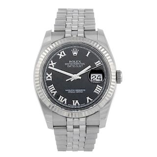 CURRENT MODEL: ROLEX - a gentleman's Oyster Perpetual Datejust bracelet watch. Stainless steel case