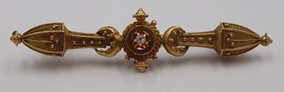 JEWELRY. Etruscan Revival 14kt Gold and Diamond