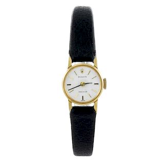 ROLEX - a lady's Precision wrist watch. Yellow metal case, stamped 18k, 0.750. Reference 2148J45, se