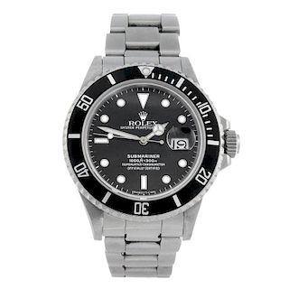 ROLEX - a gentleman's Oyster Perpetual Date Submariner bracelet watch. Circa 1984. Stainless steel c