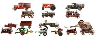 Cast Iron Toy Truck and Tractor Assortment