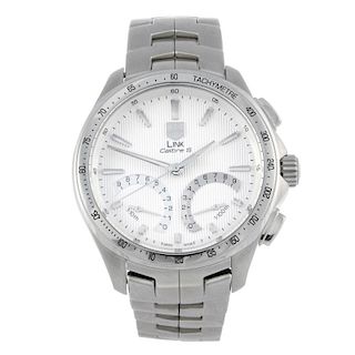 TAG HEUER - a gentleman's Link Calibre S chronograph bracelet watch. Stainless steel case with tachy