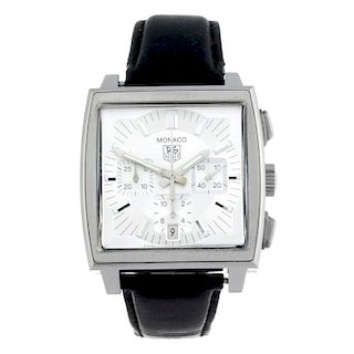 TAG HEUER - a gentleman's Monaco chronograph wrist watch. Stainless steel case. Reference CW2112-0,