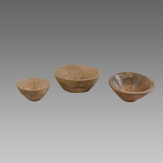 Lot of 3 Bactrian Stone Bowls c.200 BC.