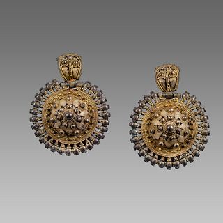 Islamic Silver Pair Of Earrings c.18th century AD.`